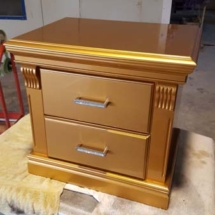 Gold painted bedside cabinet 1