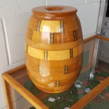 Multi-timbered wooden vase